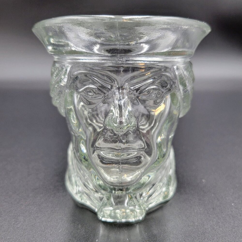 Vintage President Thomas Jefferson Avon Clear Glass Cup Patriot Head Read